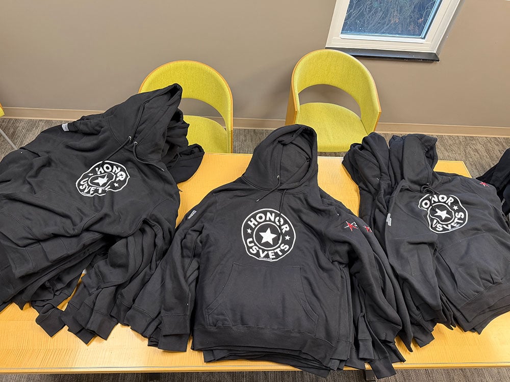 A-STAR crew in U.S.VETS sweatshirts
